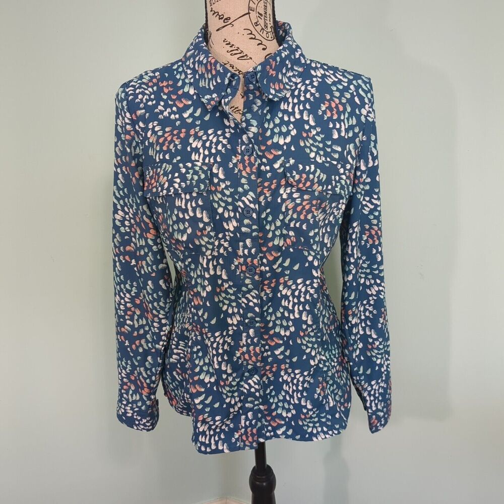 SILVER BAIT Women small Fishing Shirt Print Long Sleeve Cruise Vacation